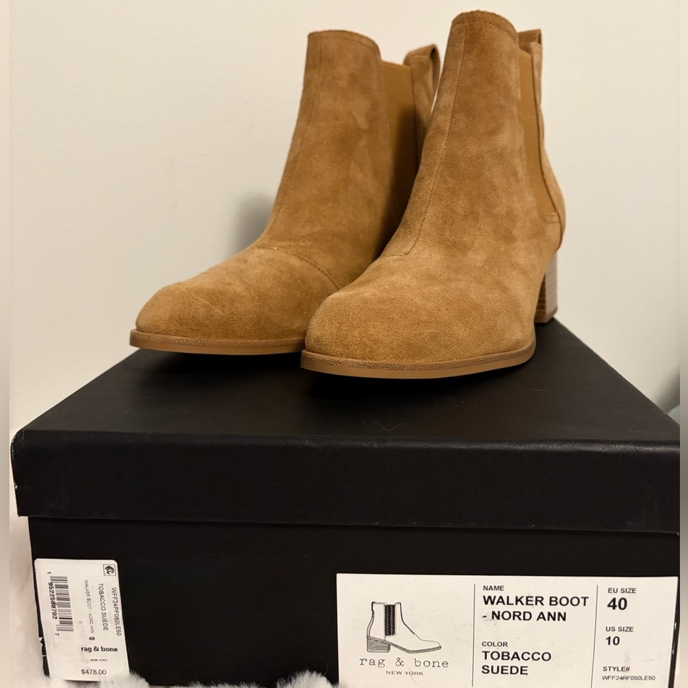 Rag & Bone Walker Boot- Tobacco Suede, size 40 - image 1
